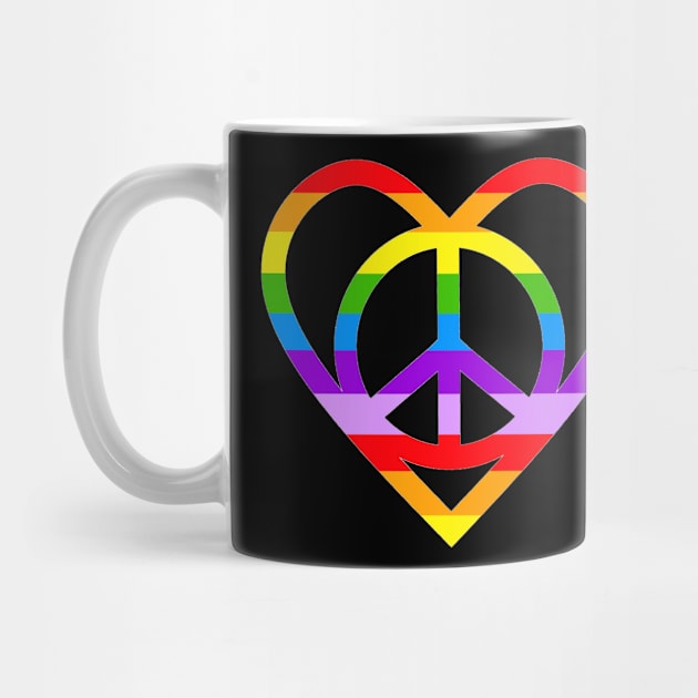 Rainbow Pride Peace Sign And Heart by SartorisArt1